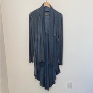 T-Party Open Long Cardigan Women’s Medium Blue
